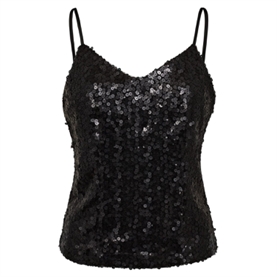 Co'Couture StormiCC Sequin Cami Top, Sort